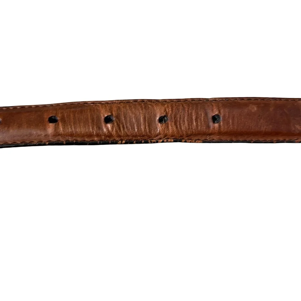 Vintage Top Grain Leather Belt Size 36‎ Brown Western Cowboy